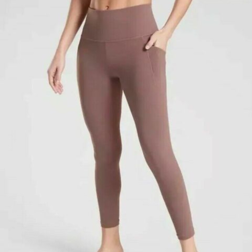 Athleta-mineral brown-salutation pocket tight 1X